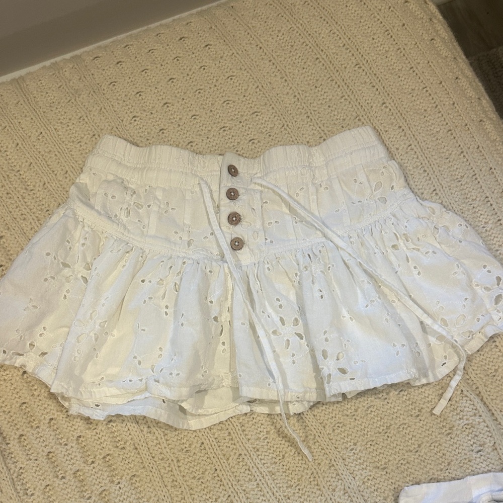 Free People White Eyelet Mini Skirt - Picture 5 of 5